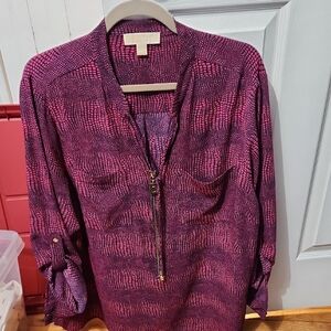 Michael Kors Fuchsia and Black Blouse